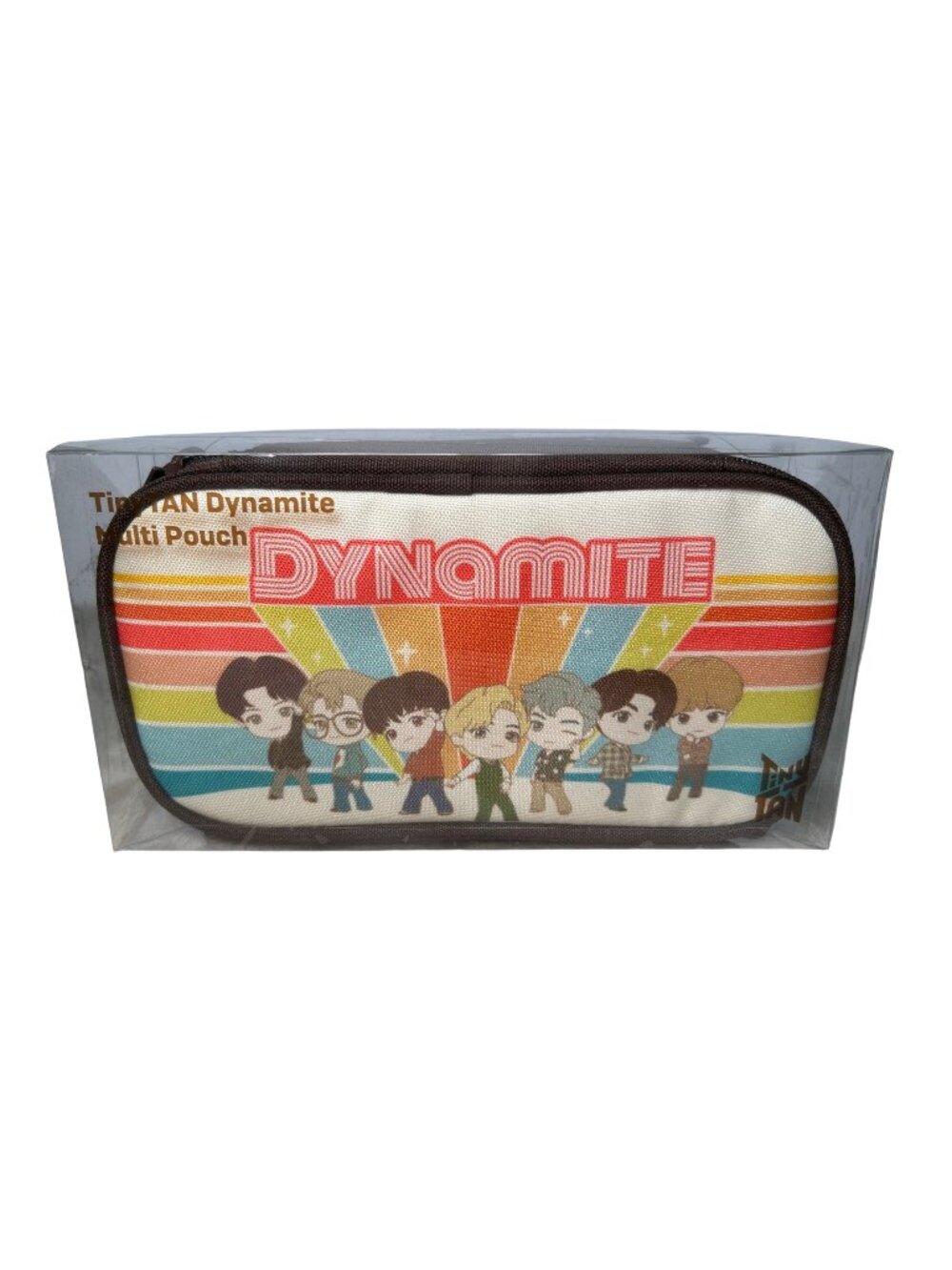 NEW TinyTAN Dynamite Multi Pouch Colorful Character Design & Zipper Closure BTS